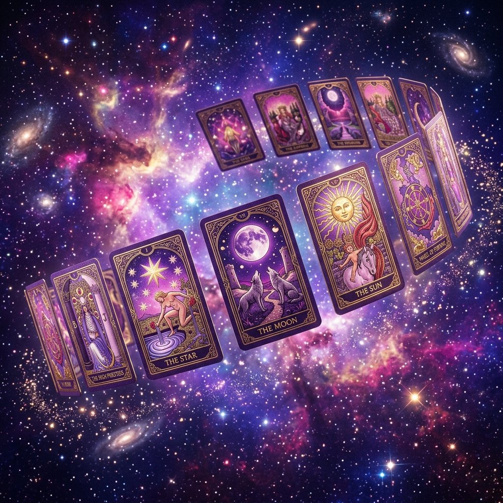 Tarot Cards Floating